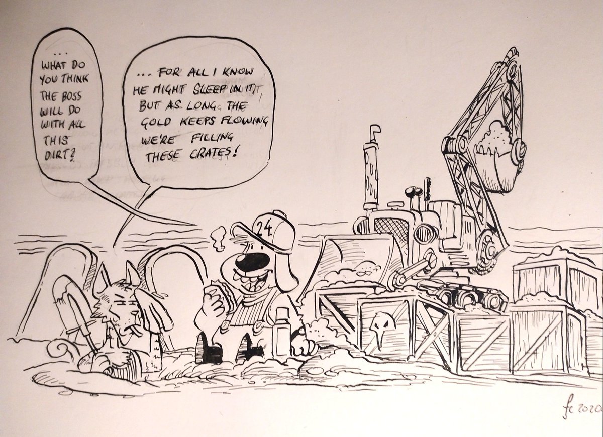 Clone_Artist's tweet photo. #Inktober, #inktober2020, prompt 24: less talking more #diging, my witless minions! https://t.co/Hx9LeNCjTU