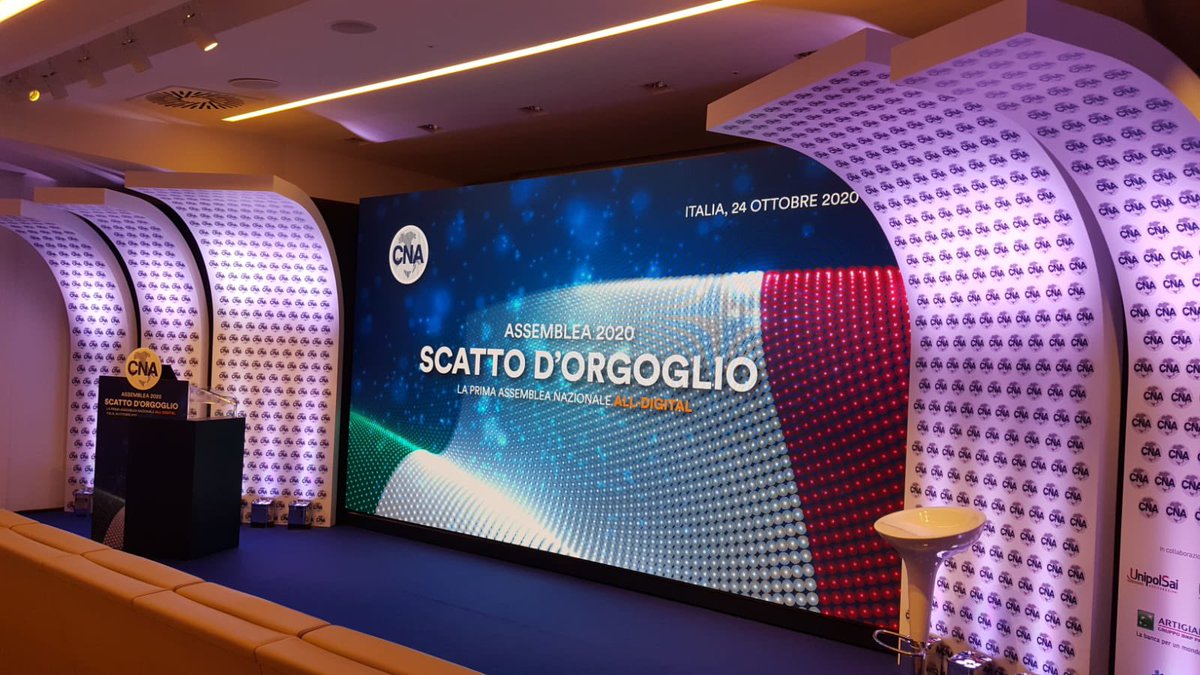 TecnoconfEU's tweet photo. Tutto pronto per l'Assemblea CNA 2020 
La prima Assemblea Nazionale  ALL DIGITAL

Partecipa anche tu allo Scatto d'Orgoglio e segui la diretta streaming ⬇️⬇️⬇️
https://t.co/A9k4wJkVjG

Tecnologie ed Allestimenti a cura di Tecnoconference Europe e Snab - Gruppo Del Fio
#cna https://t.co/Ua5T6KLjNY