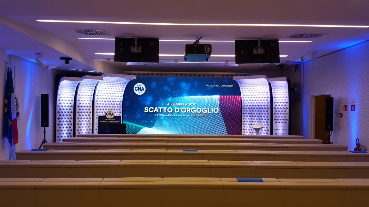 TecnoconfEU's tweet photo. Tutto pronto per l'Assemblea CNA 2020 
La prima Assemblea Nazionale  ALL DIGITAL

Partecipa anche tu allo Scatto d'Orgoglio e segui la diretta streaming ⬇️⬇️⬇️
https://t.co/A9k4wJkVjG

Tecnologie ed Allestimenti a cura di Tecnoconference Europe e Snab - Gruppo Del Fio
#cna https://t.co/Ua5T6KLjNY