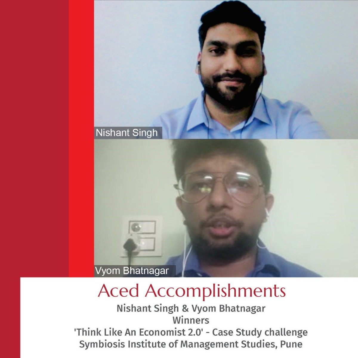 kjsimofficial's tweet photo. K J Somaiya Institute of Management congratulates:
• Nishant Singh (PGDM - Marketing, 2019-21)
• Vyom Bhatnagar (PGDM - Marketing, 2019-21)
#MBA #MBAatSomaiya #Winners #AcedAccomplishments #CaseStudyChallenge #Shoutout #InnovativeSolutions https://t.co/SNKP9EcB6p