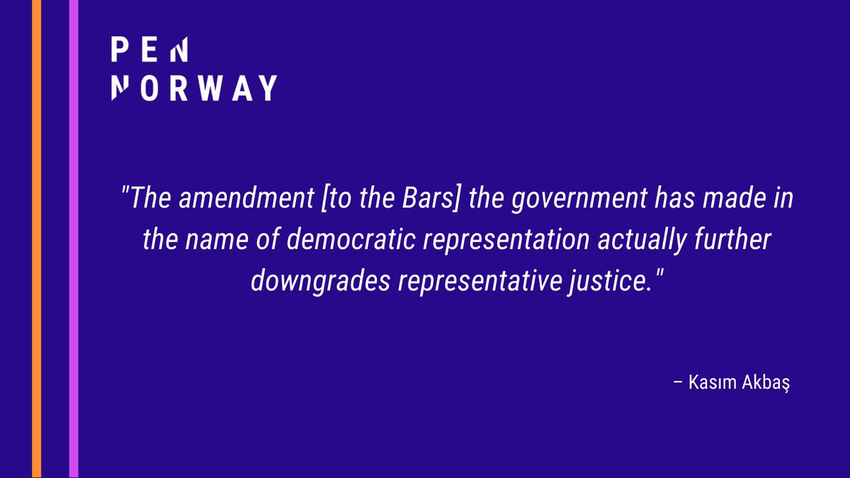 PEN_Norway's tweet photo. Dr Kasım Akbaş discusses in this article the changes to election criteria in Turkish Bars Associations and other current issues >> https://t.co/1QZYVCF8Bw #RuleofLawTurkey #TurkeyIndictmentProject https://t.co/d7oFCVBs6b