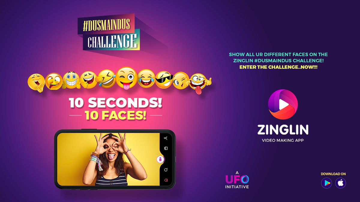 zingshorts's tweet photo. Zinglin #DusMainDus Challenge! - 10 seconds, 10 of ur wildest, whackiest, zingiest faces!
Enter today & put ur best faces...forward!!
#Zinglin #WatsUrZing #ZinglinChallenge #DusmainDus https://t.co/6gUUm9zgUT