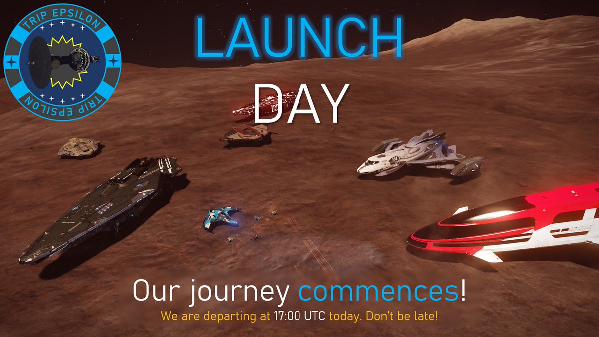 TCON_Feed's tweet photo. Today is #TRIPEpsilon's LAUNCH DAY!!! We're super excited to bring everyone along on this Generation Ship tour! If you still want to join in, ensure you dock with one of our carriers *before* 17:00 UTC!
@EliteDangerous https://t.co/NDMD7CgUyq