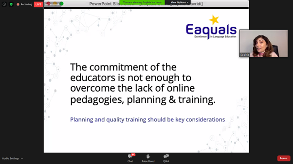 Summary of research results from <a href="/SophiaMav/">Sophia Mavridi</a>: Focusing on sustainable solutions, not just transferring a face to face course into the online context.

#eaqualsonline #eaqualsmembers #eaqualsfamily #intled #accreditation #teaching #learning #hybridlearning