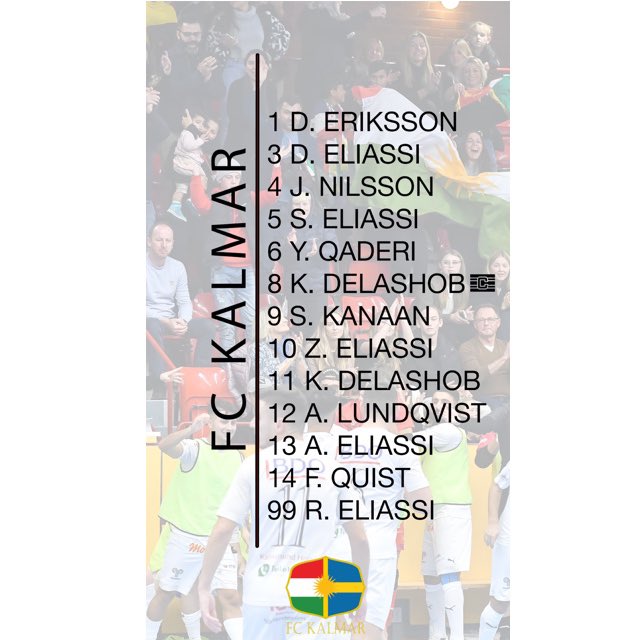 FCKalmar's tweet photo. 🔈 UTTAGNA SPELARE ⁣
⁣
Dessa spelare ska göra allt i sin makt för att bärga hem tre poäng till våra supportrar!⁣
⁣
Ledare:⁣
Peiman Eliassi⁣
Hans Åden
Mikael Kullman Larsson https://t.co/E7e7x5o1jF