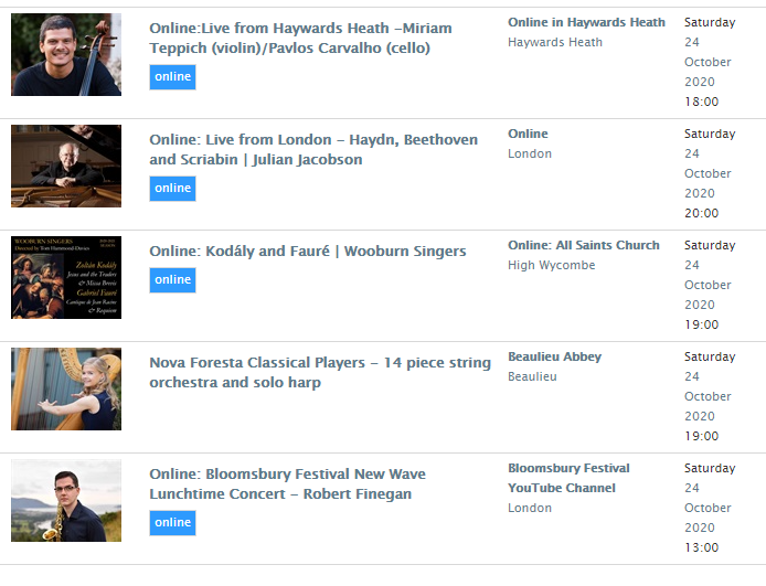 Check our listings for lots of music to enjoy this weekend

both online and in venues around the UK 

with  <a href="/londonsymphony/">London Symphony Orchestra</a> <a href="/Sage_Gateshead/">Sage Gateshead</a> <a href="/LPOrchestra/">London Philharmonic Orchestra</a> <a href="/mozartplayers/">London Mozart Players</a>  <a href="/CitymusicL/">CityMusic Live</a>  
@bloomsburyfest  @BREMF    @OxfordLieder  <a href="/wooburnSingers/">Wooburn Singers</a> <a href="/ForestaNova/">Nova Foresta Classical Players</a>  and more 

<a href="/GdnClassical/">Guardian Classical</a>