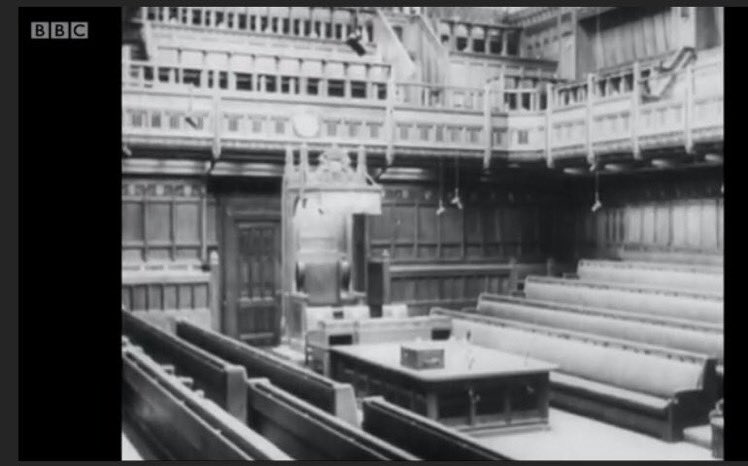 It has rare footage of the chamber just prior to it coming into use - note there is only one despatch box on the table in this image from the documentary.