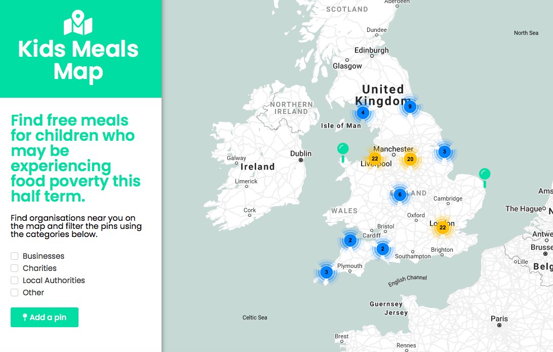It's a shame we've got to this point but here is a fantastic resource showing where children experiencing food insecurity can find meals over half term. Please share! Thank you <a href="/MarcusRashford/">MR14</a> and all those who are fighting for this. #EndChildFoodPoverty
kidsmealsmap.co.uk