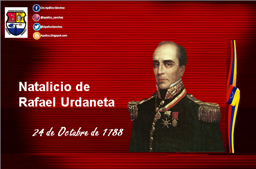 ApalicoSanchez's tweet photo. #Efemérides Hoy se celebra 232 años del Natalicio de Rafael Urdaneta, Prócer de la Independencia de Venezuela, el «más leal de todos los leales a Simón Bolívar» #ZuliaAClasesEducaciónMedia
#ZuliaMiaVanguardiaEducativa
#TodoElZuliaUnaEscuela
@Ibarrarafael600 
@OmarPrietoGob https://t.co/txbycdbzVO