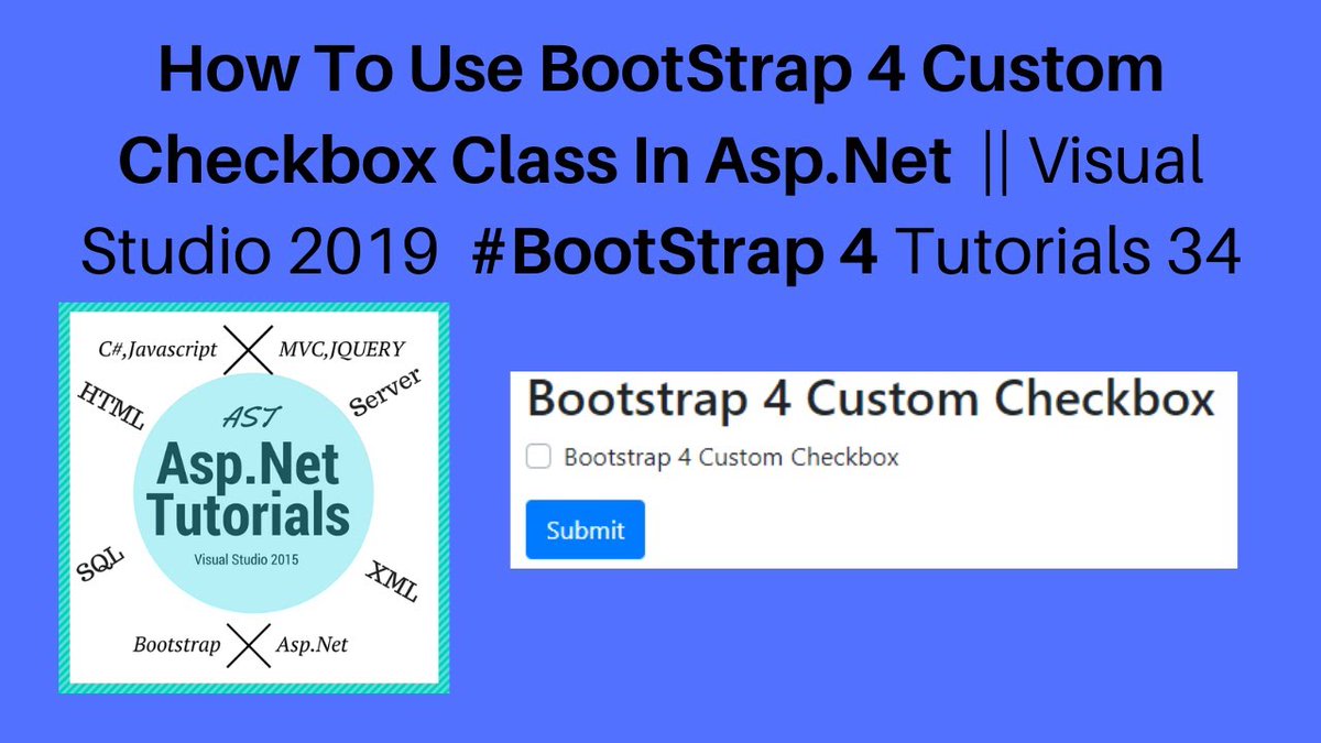 AspDotTutorials's tweet image. #learn bootstrap 4 custom checkbox class in asp.net || #bootstrap 4 tutorials 34
youtu.be/ikqyNmiUWJg