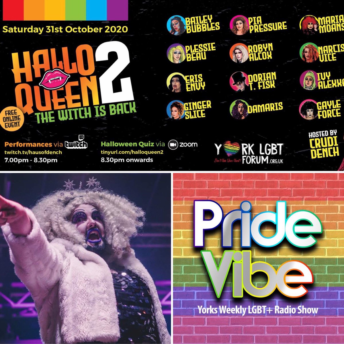 pridevibeyork's tweet photo. Coming up on tonight’s show we are talking to @CrudiDench about the up and coming  Halloween event ‘Halloqueen 2’ from @YorkLGBT PLUS brand new music from @THEVIVIENNEUK 

Tune into @JorvikRadio on 94.8fm and online at https://t.co/OkgaOlAuO3 from 6pm! #jorvikradio #lgbt #york https://t.co/a5MrTiIBHt