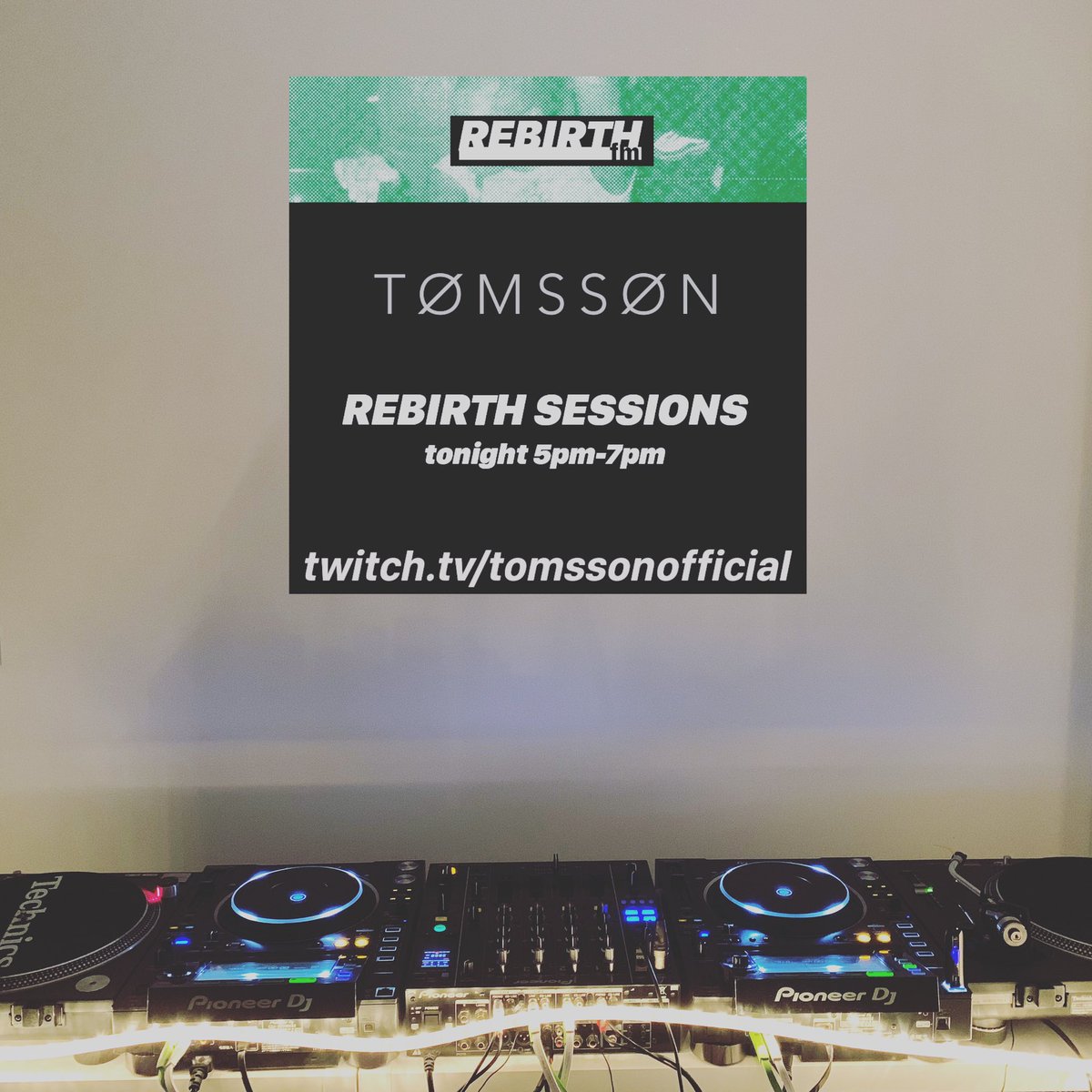 The stage is set! Join me live tonight on Twitch 5-7pm. Quality house to lift the spirits! Link: twitch.tv/tomssonofficial       #house #djlivestream #rebirthfm #letslookforward
