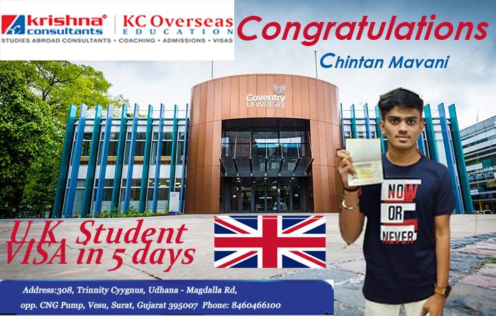 @kc_surat wishes Heartiest Congratulations to our Student @chintan_mavani_ who got his student visa within a span of 5 days😉
#kcsurat #KrishnaConsultants #KCOverseasEducation #missionbeginagain #COVID19
#uk #StudyAbroadUpdate #StudyAbroad #StudiesOverseas #conventryuniversity https://t.co/7RNtCNZtjO