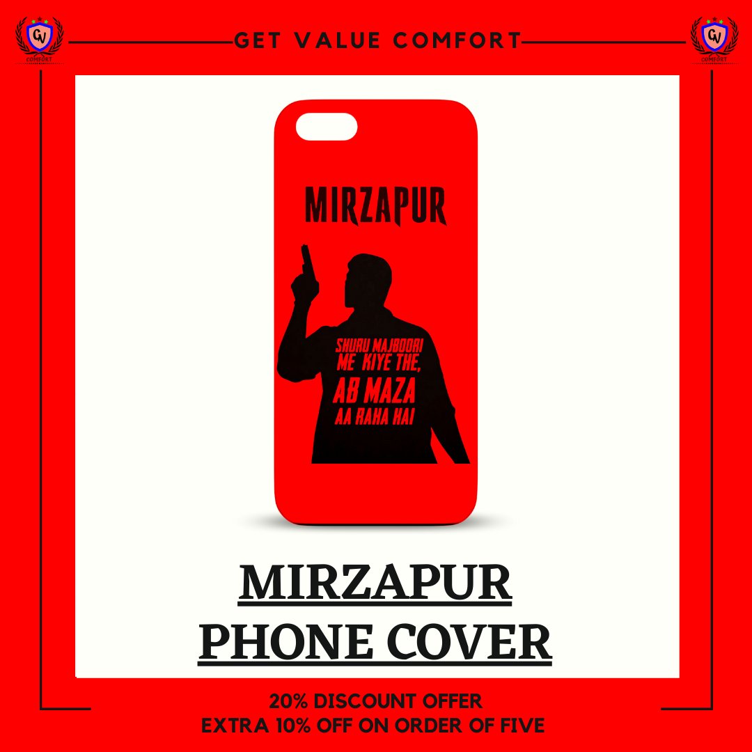 GvComfort's tweet photo. MIRZAPUR PREMIUM PLASTIC COVER
20% off
TO ORDER: https://t.co/qZ5yHgCac6

#mirzapur #memes #mirzapurmemes #sacredgames  #amazon #munnabhaiya #bbkivines #MirzapurOnPrime  #kaleenbhaiya #sarcasticmemes #india  #pankajtripathi #webseries #guddubhaiya #kaleenbhaiya #badla #twitter https://t.co/xFPnUnvVZi