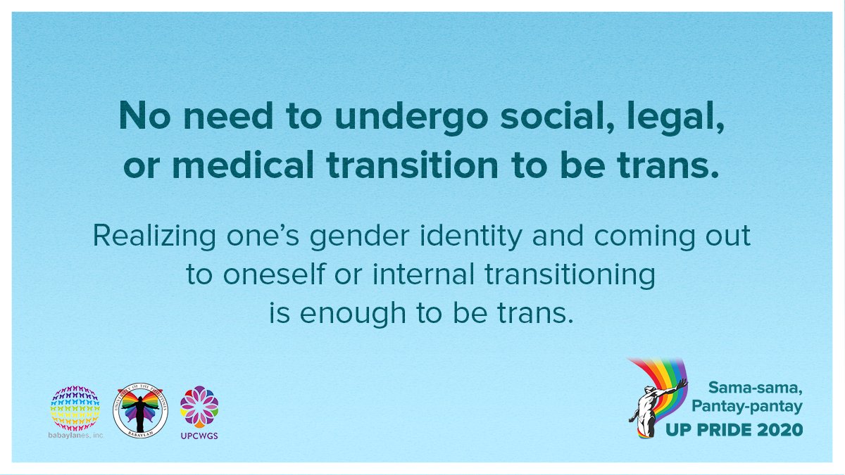 What does transitioning mean for trans people? #UPPride2020 #SamaSamaPantayPantay  #SOGIEEqualityNow