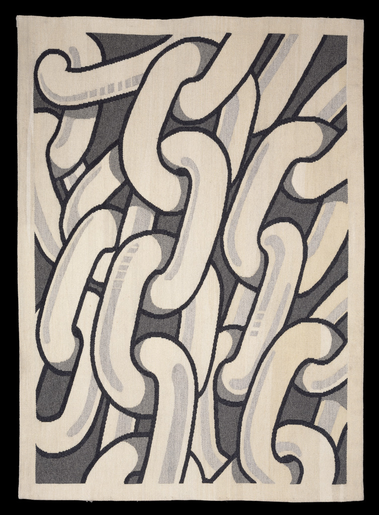 V_and_A's tweet photo. Scottish weaver Archie Brennan is credited with bringing about a renaissance in tapestry weaving in Britain. Find out what famous photo inspired his woven Chains series: https://t.co/iqtGis3v6m https://t.co/ndQfI6dm0n