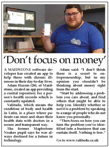 AdamHazem's tweet photo. .@ValitudoMobile is preparing to launch our products in this difficult time. Myself &amp; other founders with businesses ranging from beauty to website development were asked by our local newspaper to offer some insight-turning an idea into a business in the face of a global pandemic https://t.co/DRGNiEYhZC