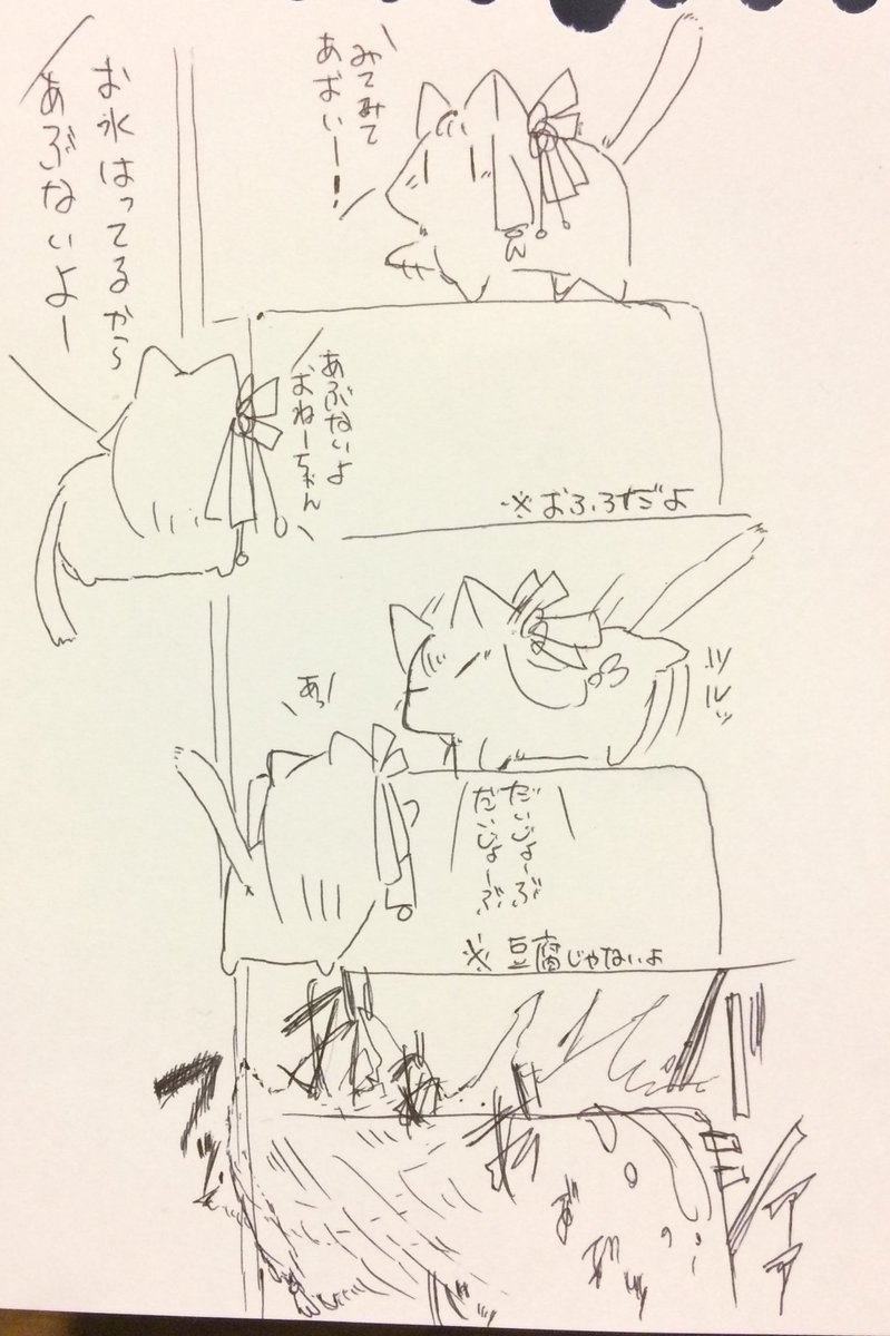 お風呂場とねこのは姉妹
ちゃんとお風呂場の扉閉めてても開ける猫はいる(実家猫はよく開けてた) 