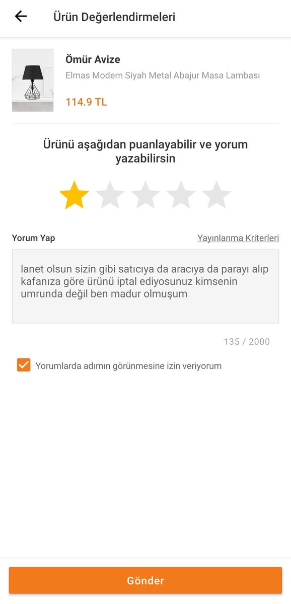 themassagetime's tweet photo. Yorumunu yayınlayamadık!!!! dersiniz tabi işinize gelmiyor hep parayı alıyorsunuz hem ürünü bekletip hem ürünü göndermeyip bide kafanıza göre bilgi vermeden iptal ediyorsunuz @turkiye @Trendyol @TuketiciBasvuru @tuketicigundemi @tuketiciningucu @TukoderGM @TCSanayi @pazarlama https://t.co/T0rf58g0DB
