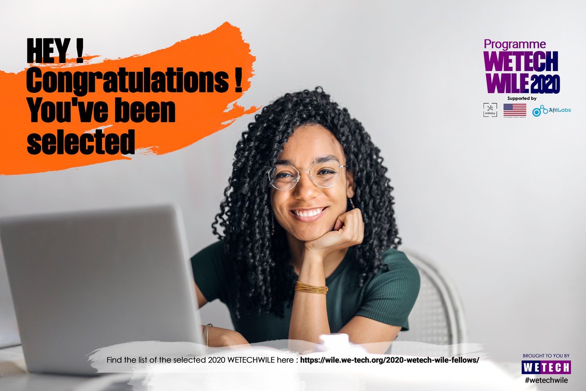 I am super excited to be among 50 young women across Africa selected for the <a href="/Wetech_Org/">Wetech</a> WILE 6 months business dev’t program. Through this program, I look focus to developing <a href="/steeranalytics/">Steer Analytics</a> into a “data science as a service” startup for businesses.

#IamWETECHWILE20 #WetechWile