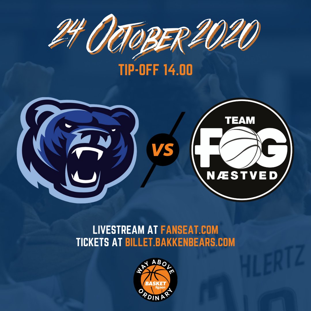🏀 GAMEDAY | <a href="/basketligaen/">Basketligaen</a> 🏀
🆚 <a href="/teamfog/">Team FOG Næstved</a> 
📍 Vejlby-Risskov Hallen
⏰ 14.00
🎟billet.bakkenbears.com
📺 fanseat.com/basketligaen
➡️ Læs mere om kampen på bakkenbears.com