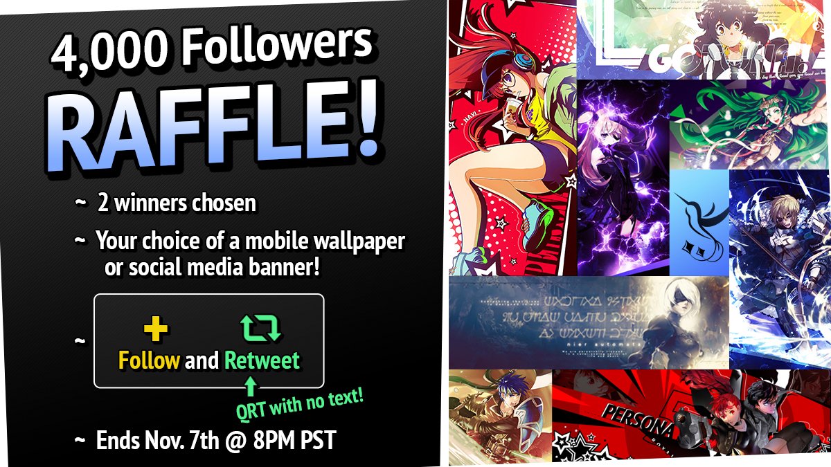 EvernightStudio's tweet photo. Hey everybody! As thanks for 4,000+ followers, here comes an art raffle!

✨ Follow and Retweet (QRT and leave blank!)
✨2 Winners: One graphic each
✨New followers are welcome!
✨Ends on Nov. 7th @ 8PM PST https://t.co/ojICEfpUOP