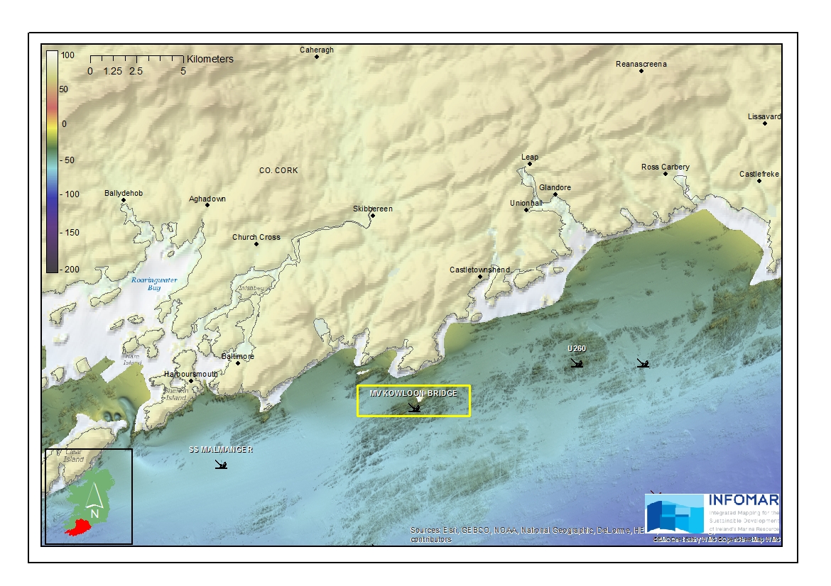 followtheboats's tweet photo. #OnThisDay 1986

MV Kowloon Bridge cargo vessel sank 2km S of #ToeHead #Cork.

Check out the 3D model ➜ https://t.co/c8c2JetD0n

#SeabedMapping #Shipwreck

@Dept_ECC @GeolSurvIE @MarineInst https://t.co/RLvi3hcAc6