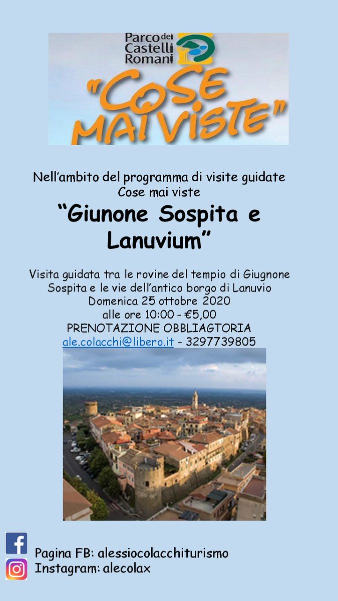 Un nuovo appuntamento di #Cosemaiviste del <a href="/ParcoCastelli/">ParcoCastelliRomani</a>
