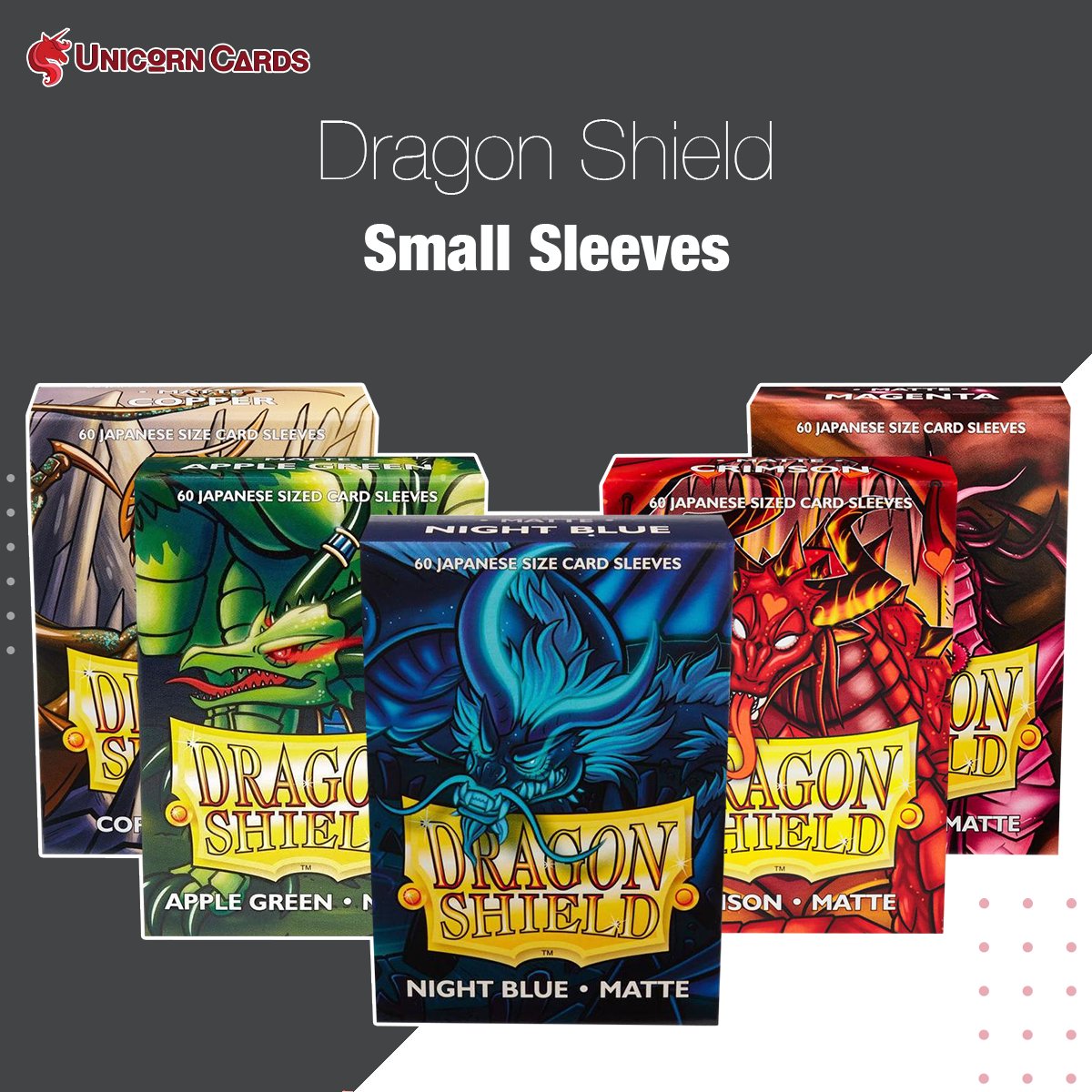 60 Dragon Shield Small Sleeves - Japanese Matte - Choose Colour - 60 Dragon Shield Small Sleeves - Japanese Matte - Choose Colour -