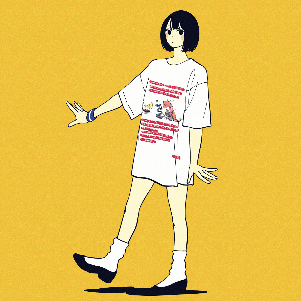 People 1 على تويتر 大衆音楽 T Shirt 意味深な英文とほんわかとしたイラストが全体に大きくプリントされた ハイエンドな逸品 People 1 على تويتر 大衆音楽 T Shirt 意味深な英文とほんわかとしたイラストが全体に大きくプリントされた ハイエンドな逸品