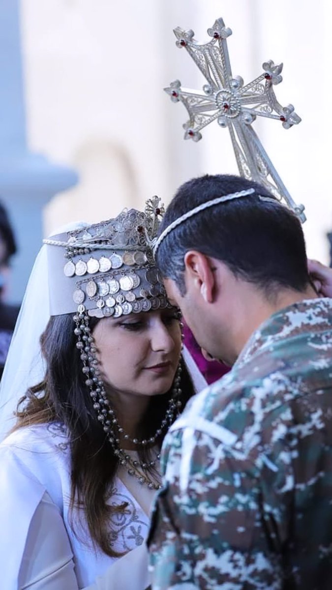 SupportArmenia's tweet photo. First wedding in Holy Savior Cathedral #Ghazanchetsots in #Shushi after shelling of the Cathedral by the Azerbaijani Air Forces. 🇦🇲🕊 

👰🏻🤵🏻 https://t.co/TXqxONRgbs