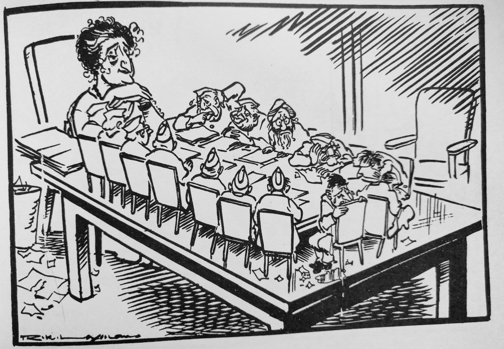 RK Laxman never minced words on what he thought of Indira Gandhi.1970.With her constant cabinet reshuffles she established that "she wasnt just the first among equals. She was the boss."