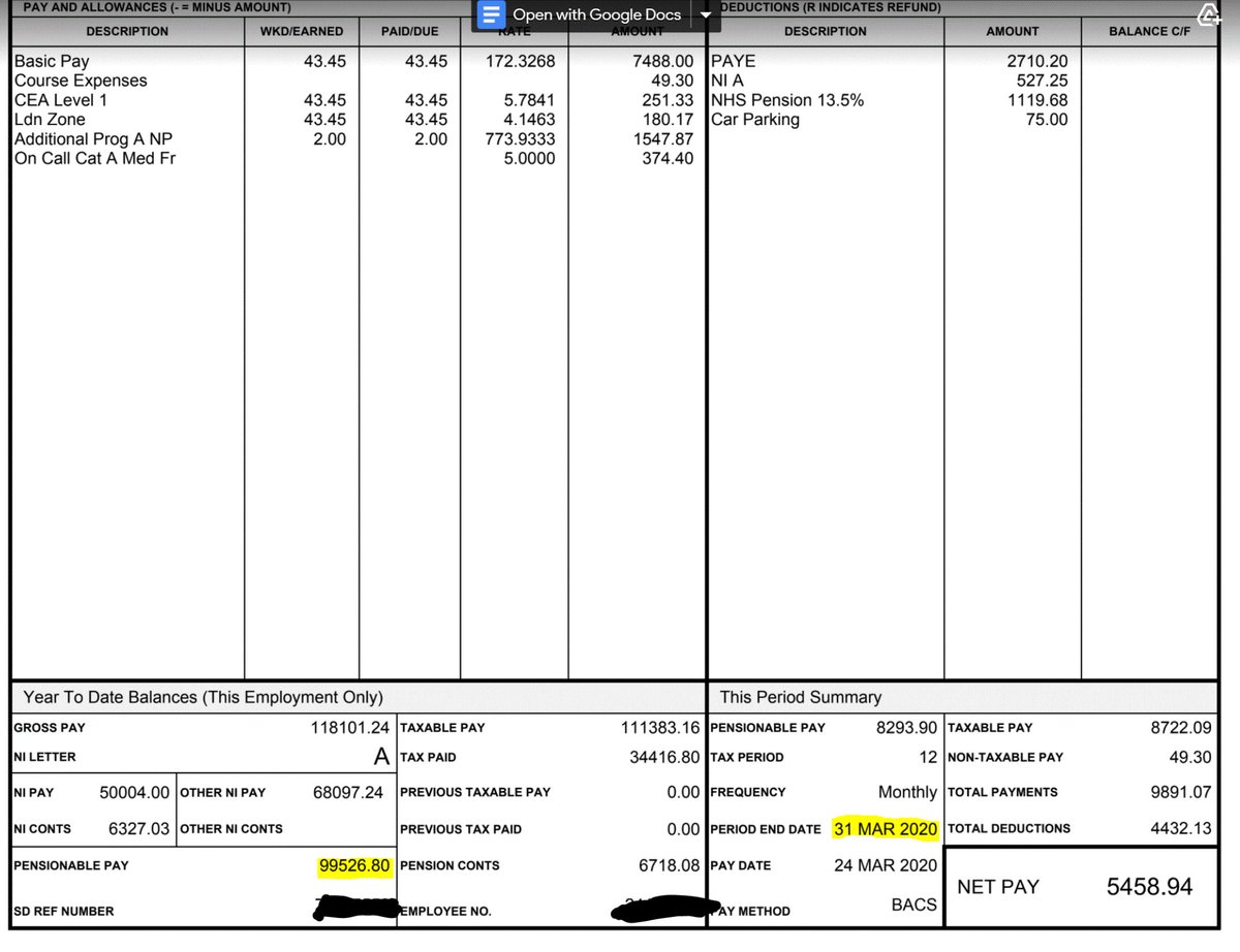 10/ C. Best of 3 - 1995 pension is based on the best of the last 3 years FTE salary and the same is true for salary for AA. Check your YTD pensionable pay on your March payslips.....