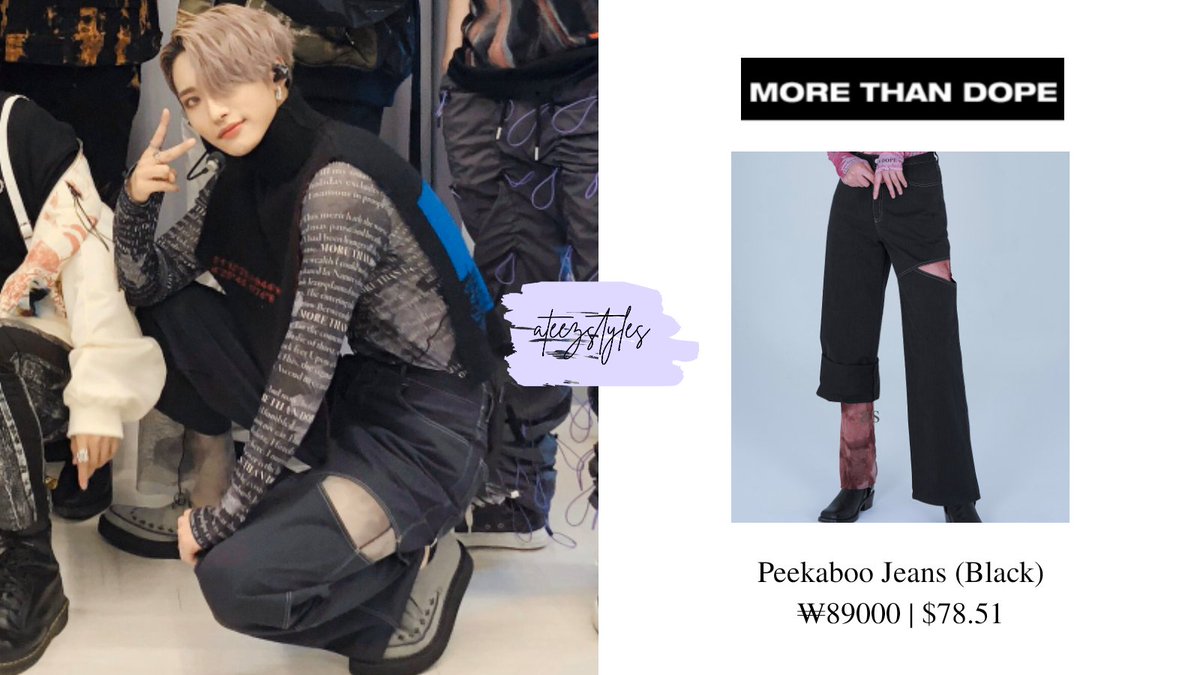 ateezstyles's tweet photo. [201025] #SEONGHWA 성화 티 팬츠 정보 
➖
🖇 #ALMOSTBLACK AW20
🖇 #MORETHANDOPE Poetic Tee
🖇 #MORETHANDOPE Peekaboo Jeans
🔎 #whatseonghwawear
➖
#ATEEZ #에이티즈 #박성화 @ATEEZofficial https://t.co/MSOXfA6vqA