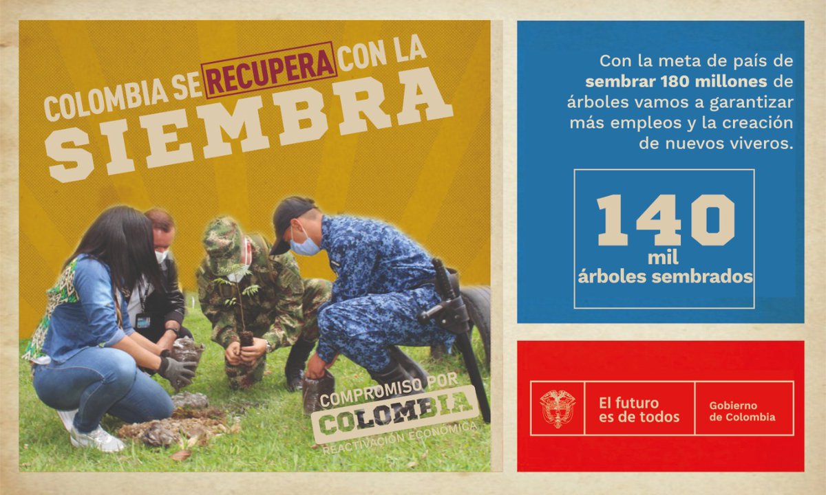 Gracias a @Corpocaldas, la @GoberCaldas, las alcaldías y la comunidad, se han sembrado 140.000 árboles en el departamento este año. ¡#CaldasSeReactiva con soluciones basadas en la naturaleza y con la gran meta de #SembrarNosUne! https://t.co/74qRk9eRVq