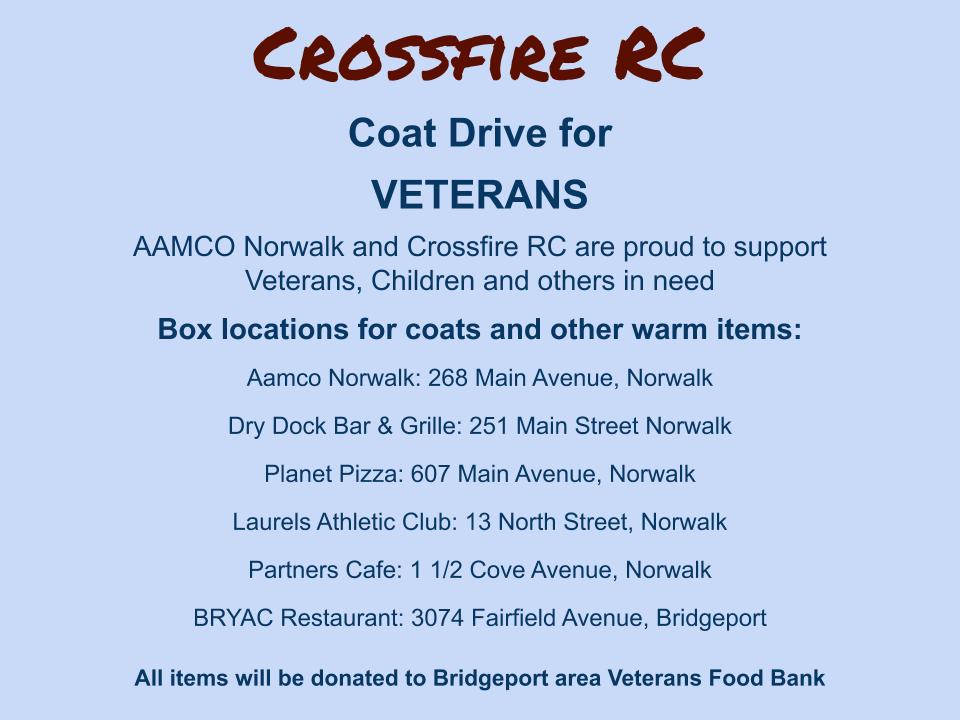 AamcoNorwalk's tweet photo. Coat drive for VETERANS!!! Join Aamco of Norwalk and Crossfire supporting the Bridgeport area Food Bank!! https://t.co/BBApX521py
