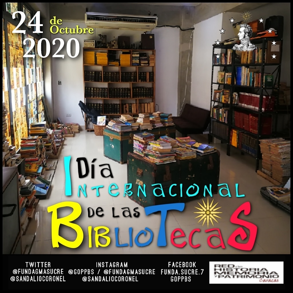 Fundación Sucre Biblioteca. Desde el año 1997 cada 24 de octubre se celebra en varios países el Día Internacional de las Bibliotecas....
instagram.com/p/CGu2Ex7h4DT/…
#Venezuela #Caracas #Efemérides #biblioteca #bibliotecavirtual #quédateencasa #fanb #SimónBolívar #gmayacucho #prensa