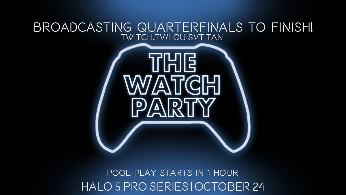 LouisVTitan's tweet photo. Halo 5 Pro Series Coverage: North America
Pool Play starts at 12pm CDT / 1pm EDT!

We will be live for the Quarterfinals, Semifinals, and Finals with @KnightysKnight &amp; @Dragxnite!

📺https://t.co/HSoLJVdm7A https://t.co/Dzg9iKXuhe