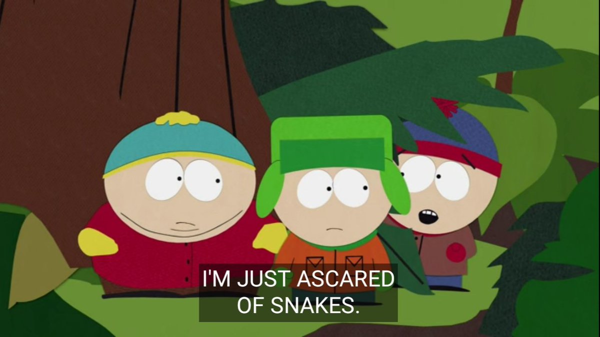 DailyMarsh's tweet image. Stan (ascared of snakes)
[Season 3, Episode 1: "Rainforest Shmainforest"]
