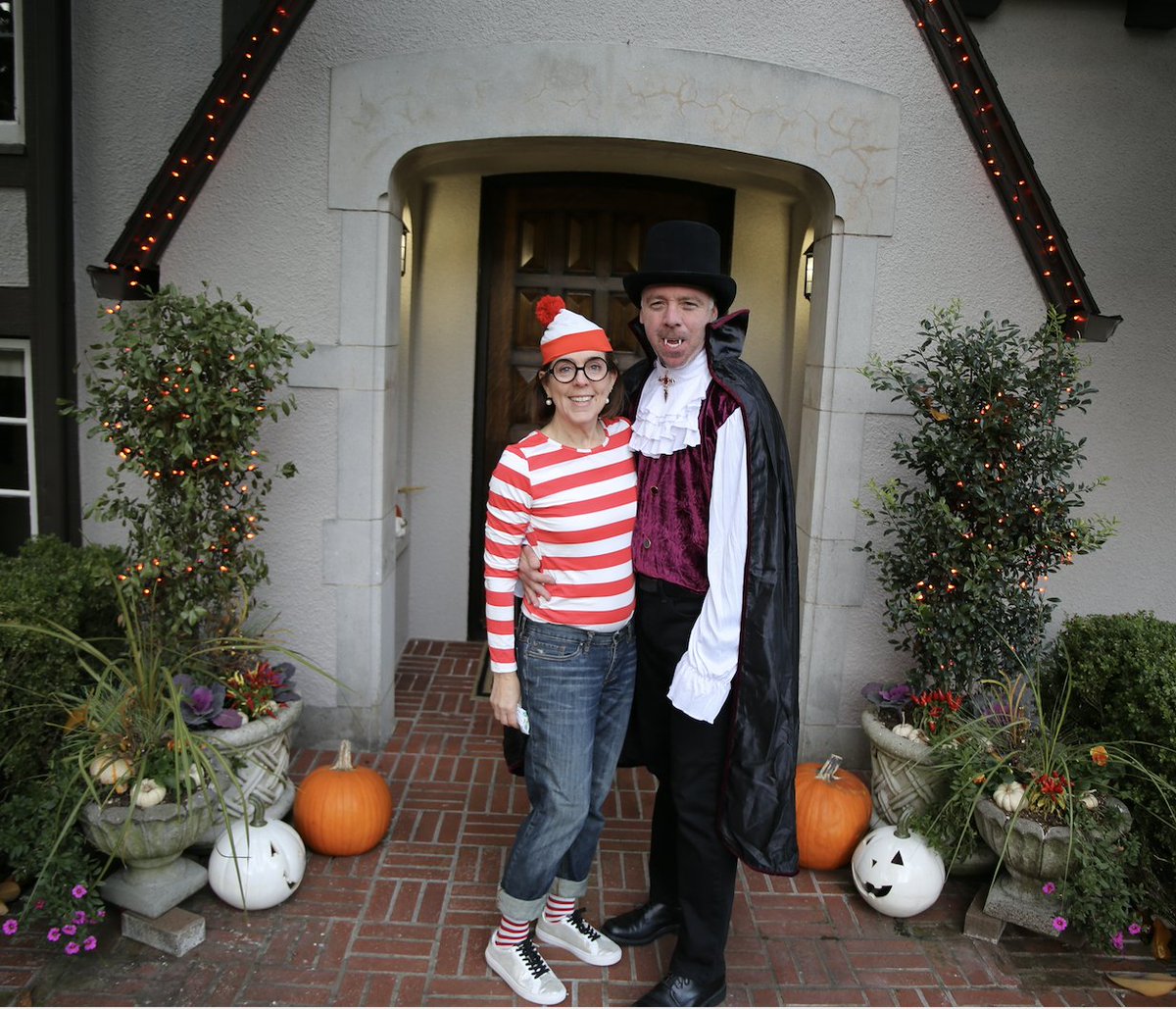 OregonGovBrown's tweet photo. Dan and I love dressing up for Halloween, so we're disappointed to not host trick-or-treaters this year. Instead, I'm running a virtual Halloween costume contest that you can enter safely from your home: just post a photo using #spookyandsafe and I'll repost some favorites. https://t.co/VpKybF2e2Y