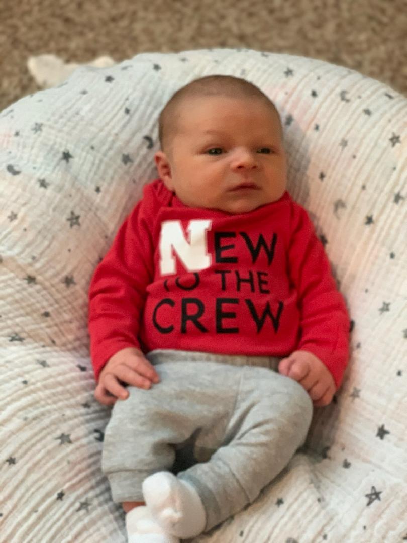BigRedTC's tweet photo. 11 Days old and cheering on the Huskers! Missing tailgating this year! #Huskers #Big10 #huskerfbnation https://t.co/7U9fYrVaDx