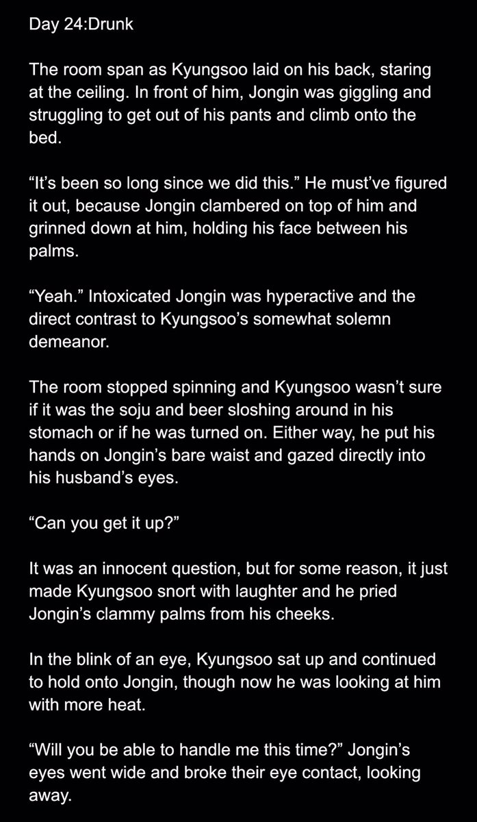 wblankspaces's tweet photo. Day 24: Drunk (Kaisoo)
#sEXOctober2020
**Drink Responsibly ๐ฎ https://t.co/gsWjqR02xZ