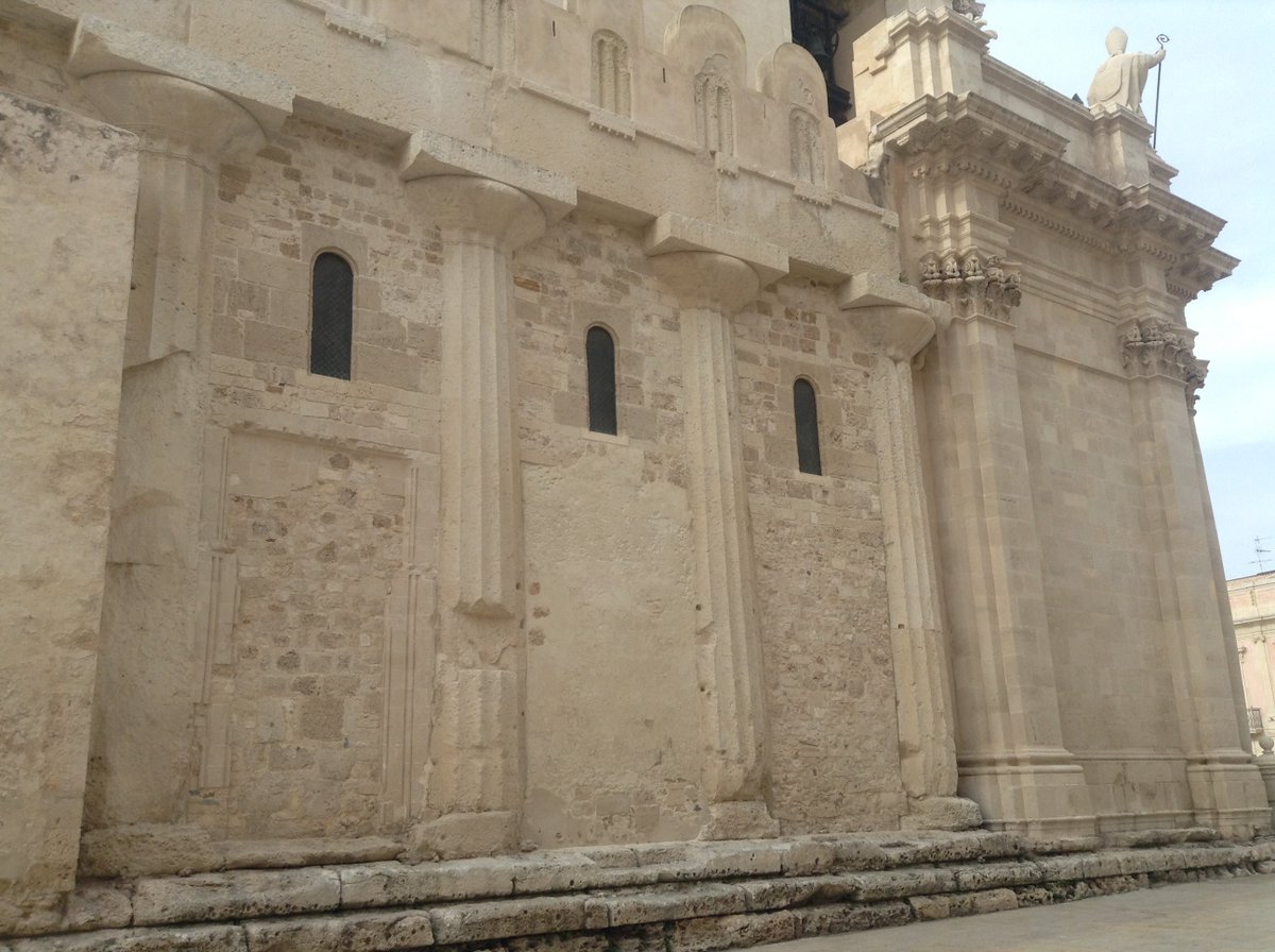 11. Temple of Athena, Syracuse.The Cathedral of Syracuse was literally built on and around the temple. Most of the columns were left standing and many are visible on the exterior walls.