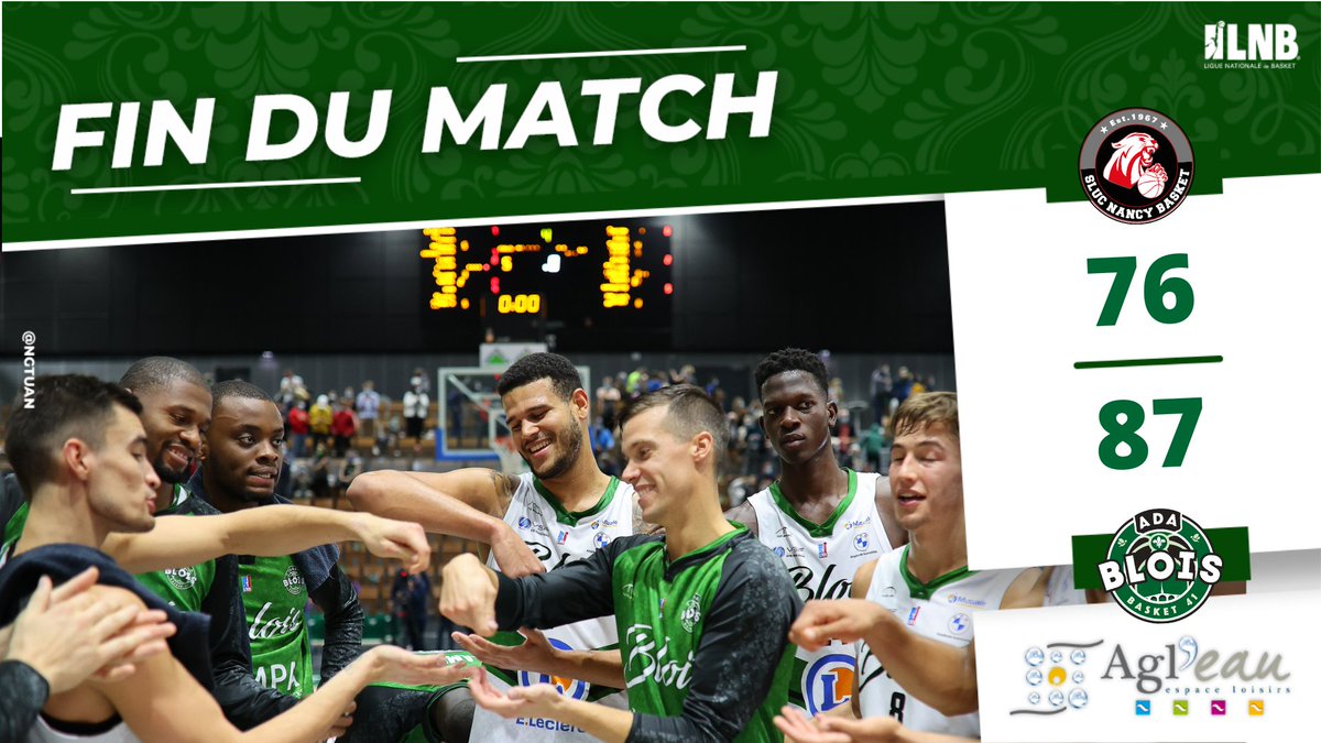 ADABloisBasket's tweet photo. L'@ADABloisBasket frappe un grand coup en Lorraine en s'imposant pour la 4ème saison consécutive sur le parquet du @SLUCbasketNancy ! 😍 @villedeblois @Departement41 @LNBofficiel
#SLUCADA #ProB #LNB https://t.co/X2wgGEPxbc