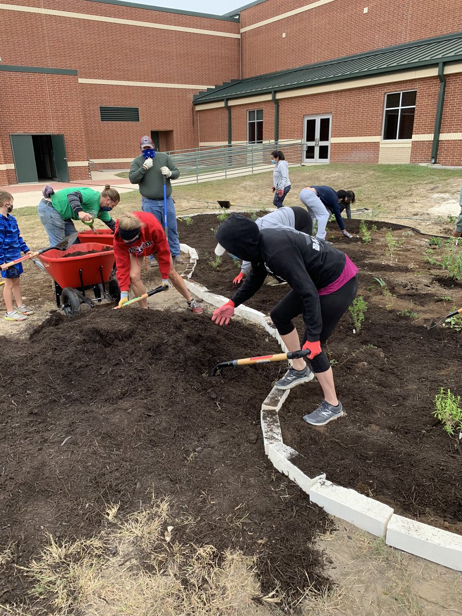 MurninGardeners's tweet photo. Mulch is going down! 🌱#pollinatorprotectors #NISDprojectacorn https://t.co/zbuD4ftwZB