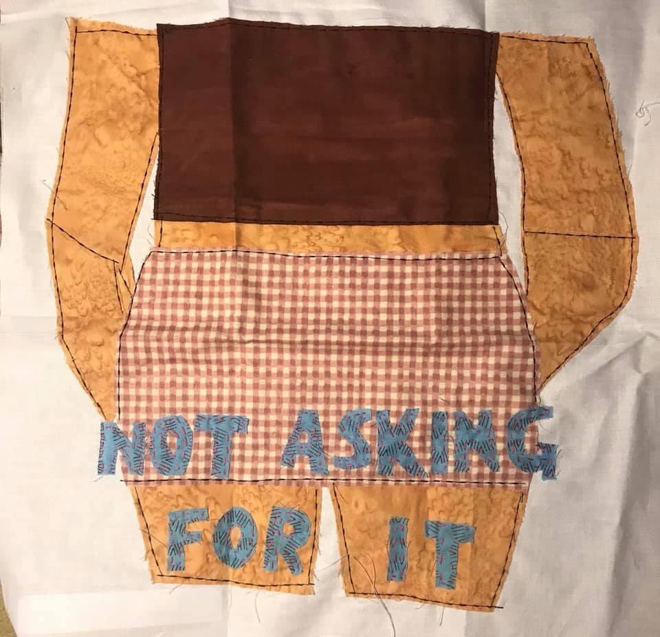 #rape #consent #WomensRights #nomeansno #sexualassault #MeToo #textile #artivism #sewing #art #youth #community #SocialJustice #sjsa