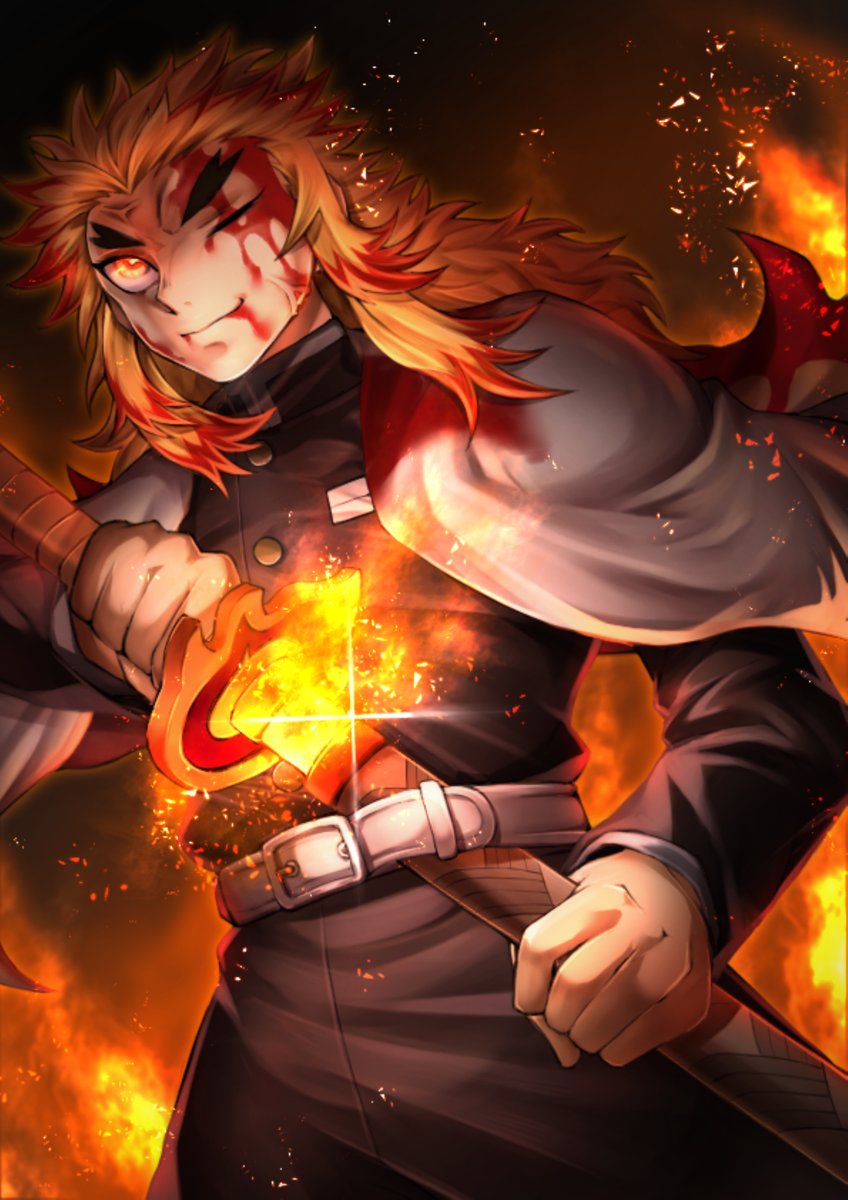 煉獄杏寿郎 ここにいる者は誰も死なせない 鬼滅の刃イラスト 煉獄杏寿郎 無 ぐらんど お仕事募集中のイラスト