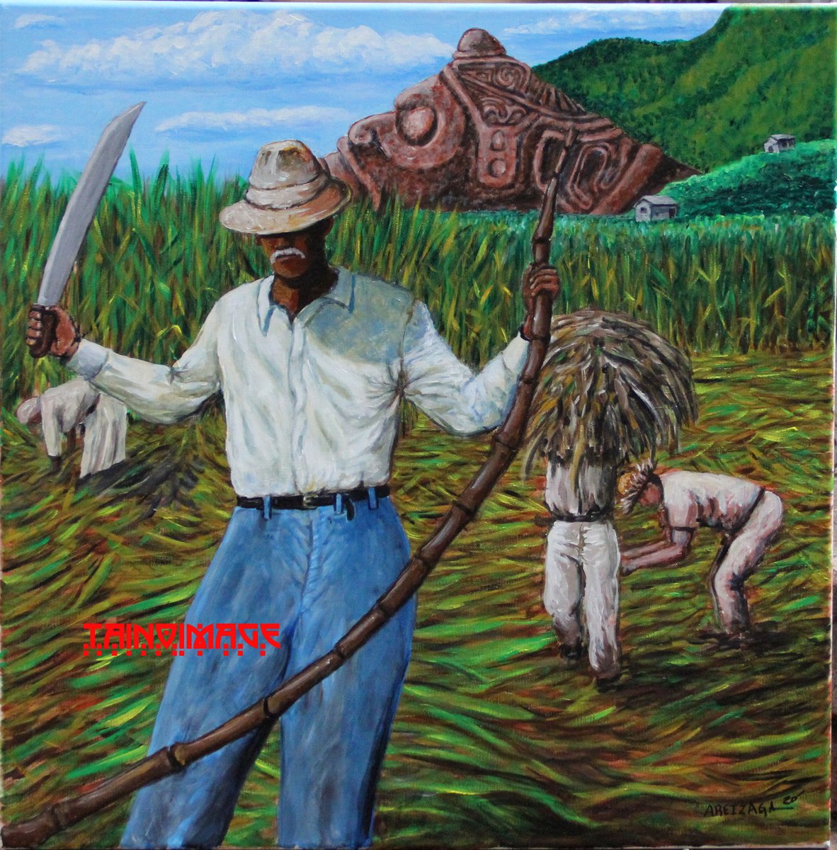 tainoimage's tweet photo. Mount Cemi 24x24 Acrylic on stretched canvas #cemi #PuertoRico #boricua https://t.co/95bmjVQgQ1
