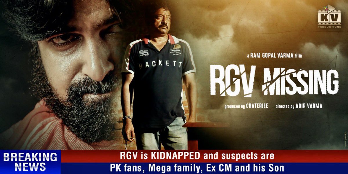 RGVzoomin's tweet photo. I am kidnapped and some unknown person is behind me ..Trailer of RGV MISSING out tmrw at 11 Am ..I wish all my enemies a UNHAPPY DUSSEHRA #RgvMissing https://t.co/mkgf8aJJl4