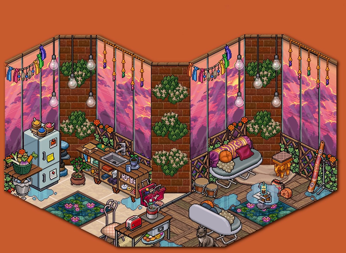 Repost : 🌿 Indian Studio - Build by Julien
#HabboBuild #Habbo #Decorations #BuildHabbo